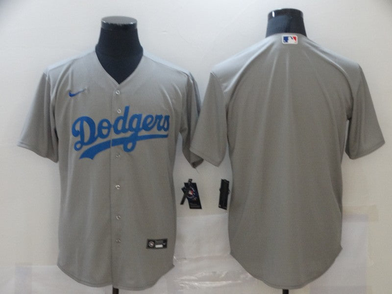 Men's Los Angeles Dodgers Gray Replica Blank Jersey1
