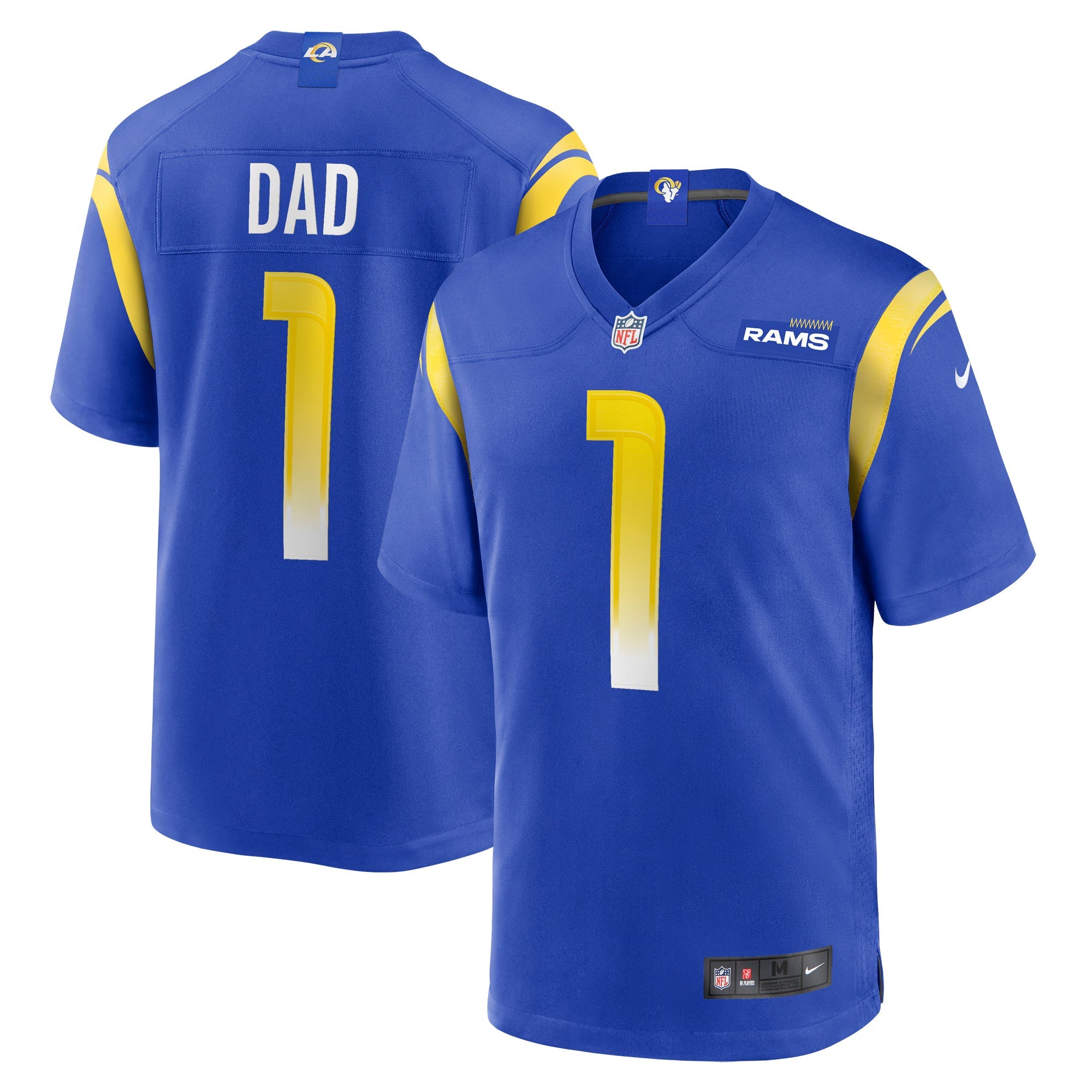 Los Angeles Rams Number 1 Dad Royal Game Jersey
