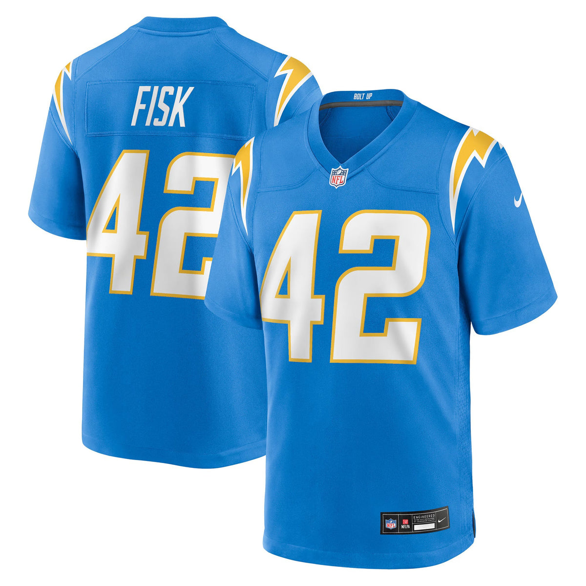 Los Angeles Chargers Tucker Fisk Powder Blue Team Game Jersey