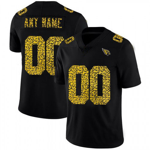 Custom1 Arizona Cardinals Jersey1 Black Limited Fashion Vapor Black Leopard Print