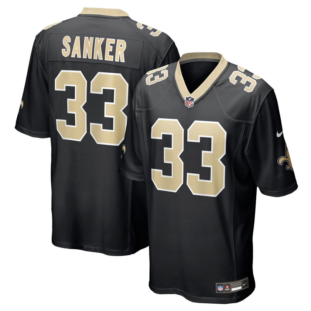 New Orleans Saints Jonas Sanker Black Team Game Jersey