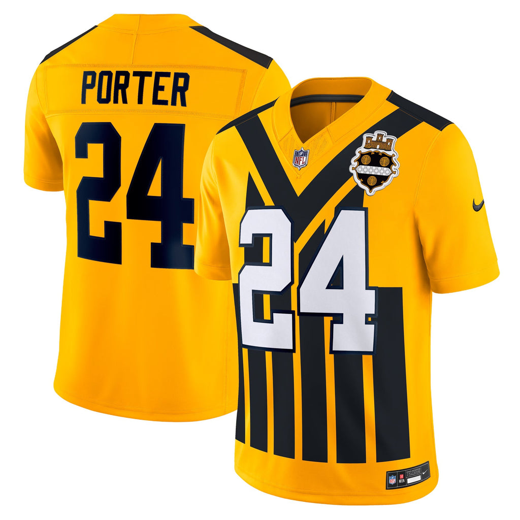 Pittsburgh Steelers Joey Porter Jr. Gold Alternate 1933 Throwback Vapor F.U.S.E. Limited Jersey