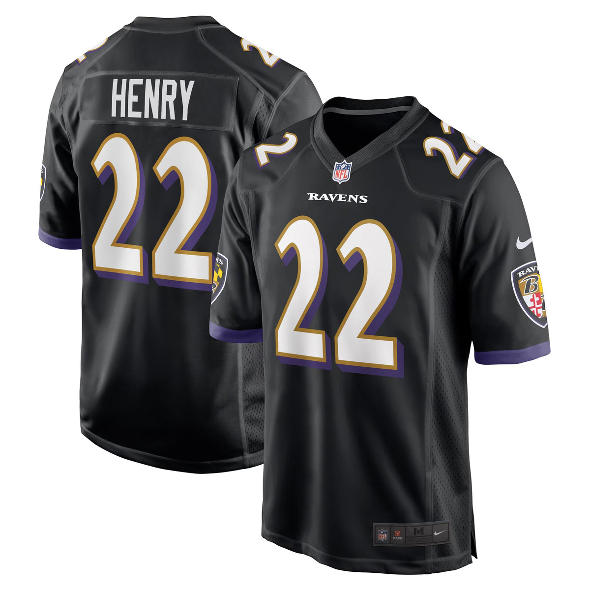 Baltimore Ravens Derrick Henry Black Alternate Game Jersey