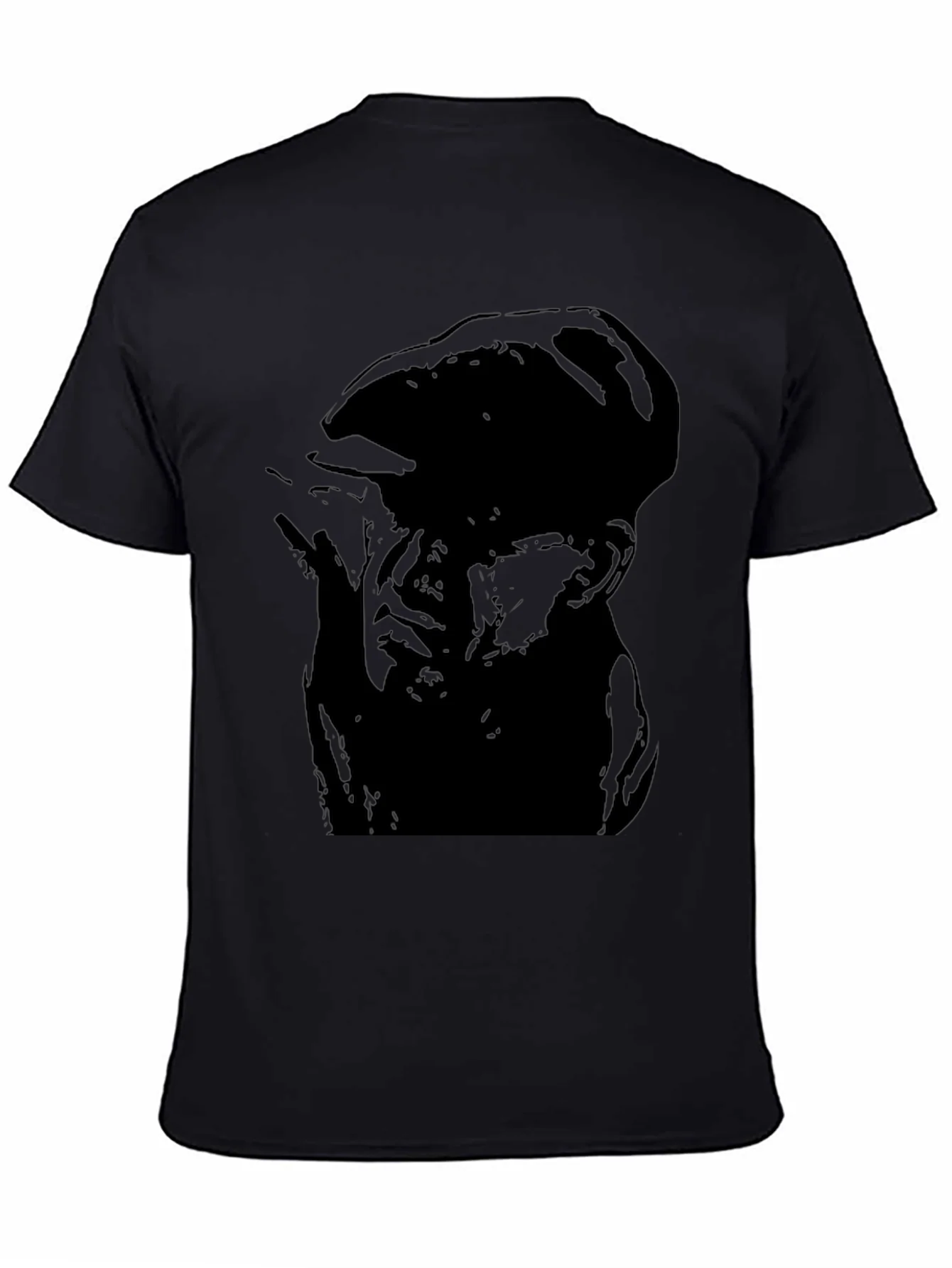 Vintage Silhouette Graphic Tee - Mens Black Cotton T-Shirt