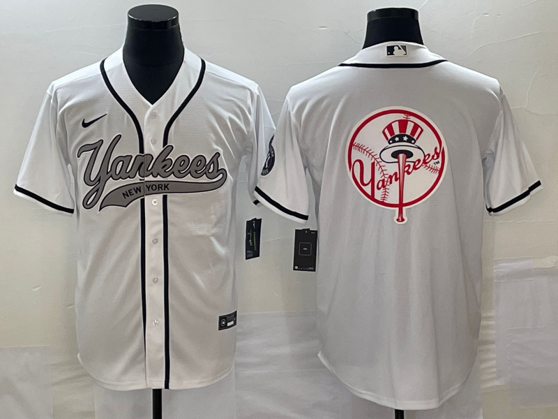Men's New York Yankees White Replica Team jersey Joint Edition