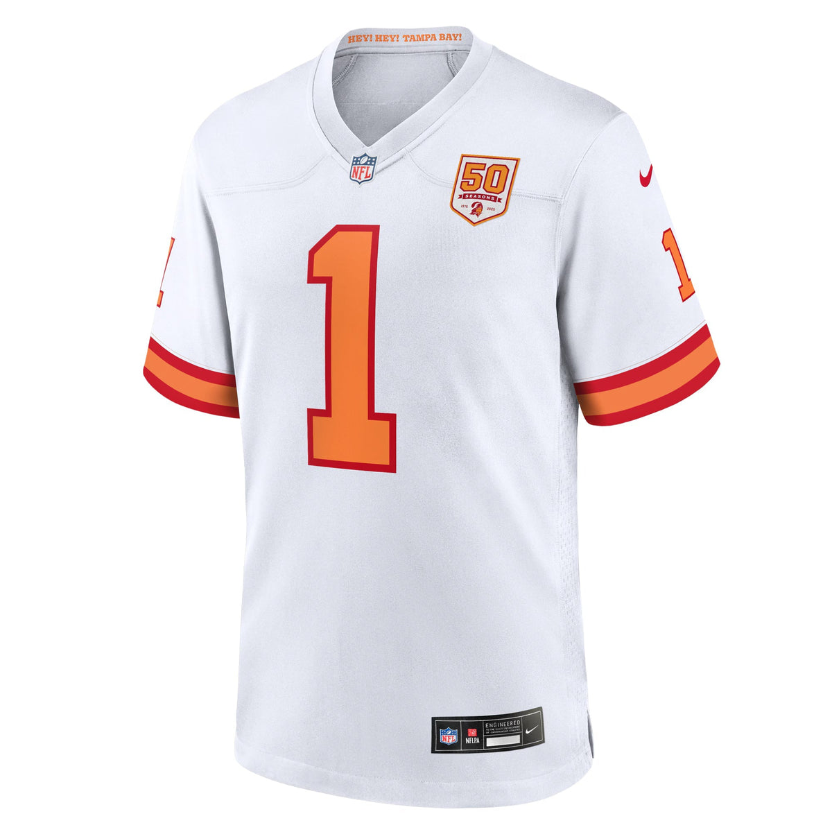 76 Tampa Bay Buccaneers Rachaad White White 50th Season Game Jersey