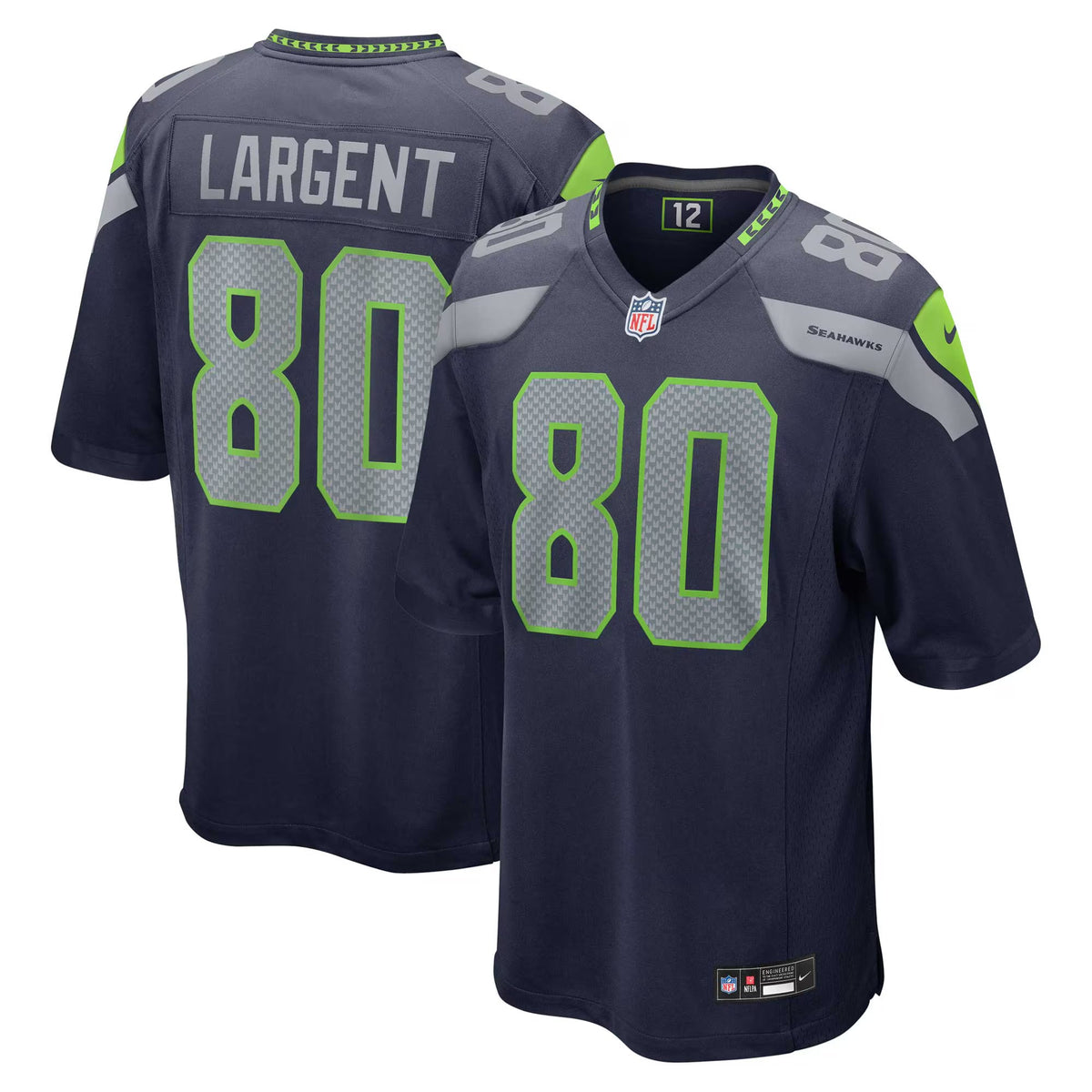 Seattle Seahawks Steve Largent College Navy Retired Player Game Jersey