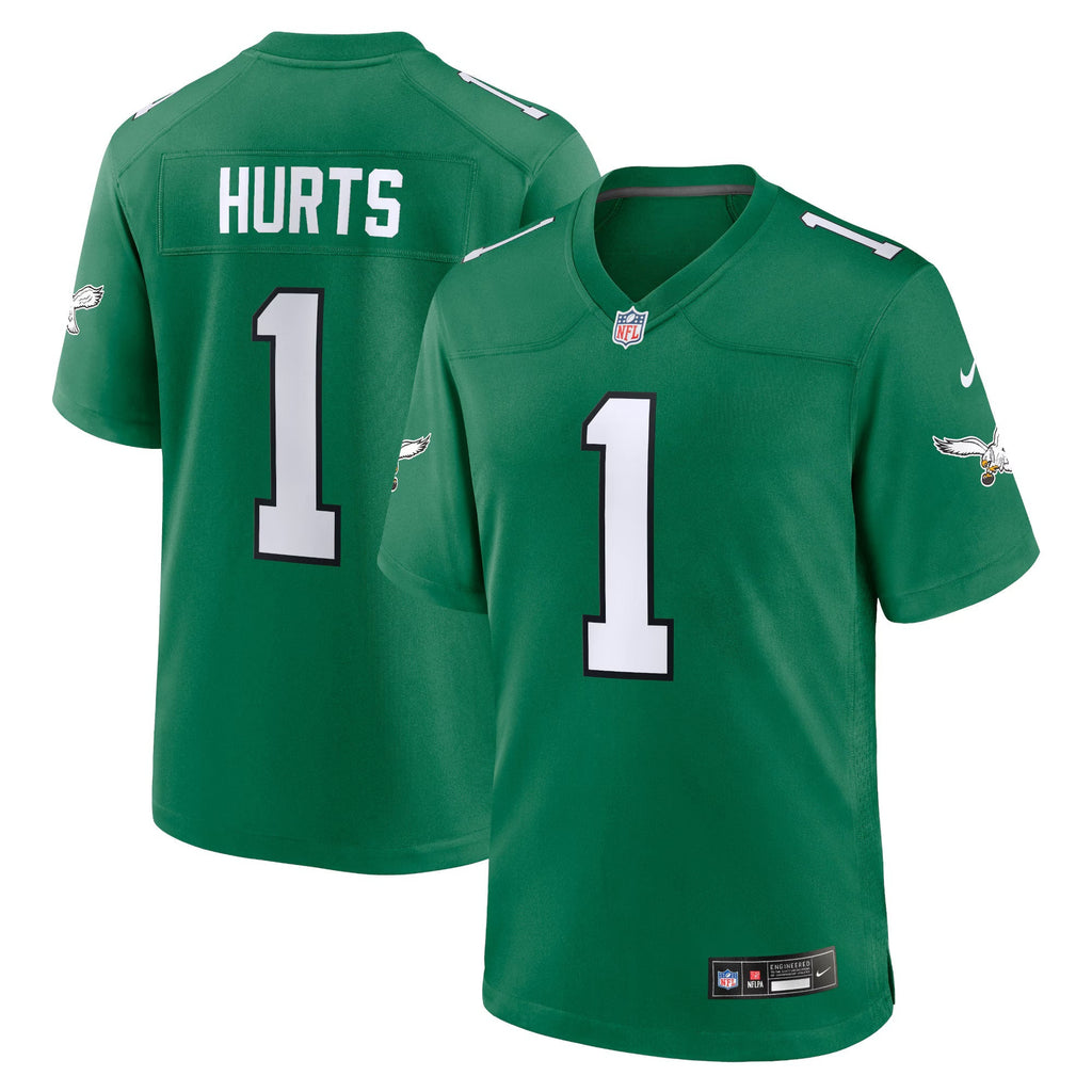 Philadelphia Eagles Jalen Hurts Kelly Green Alternate Game Player Jersey