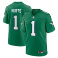 Philadelphia Eagles Jalen Hurts Kelly Green Alternate Game Player Jersey