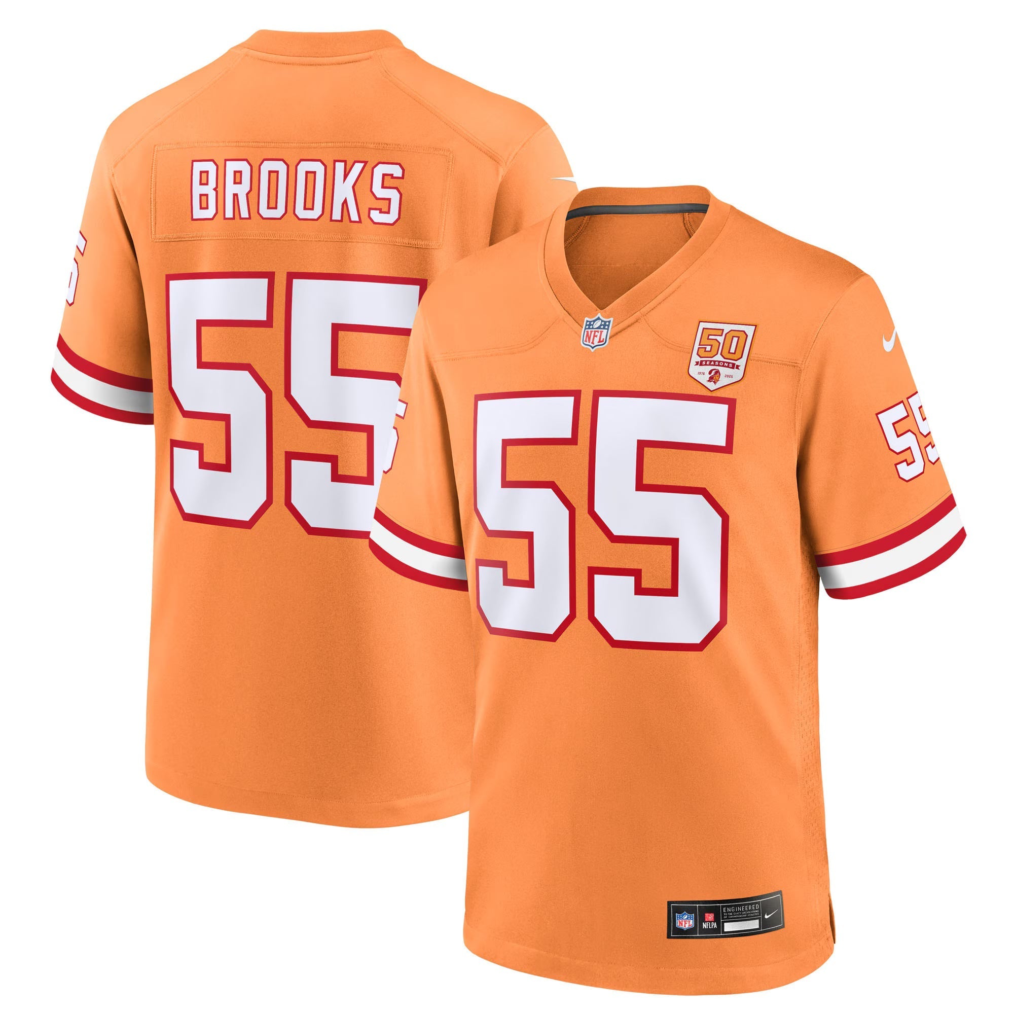 Tampa Bay Buccaneers Derrick Brooks Creamsicle 50th Season Game Jersey