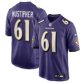 Baltimore Ravens Sam Mustipher Purple Team Game Jersey