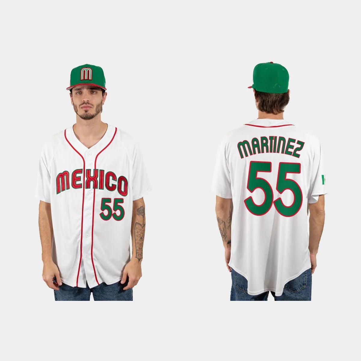 #55 ADRIAN MARTINEZ MEXICO BASEBALL 2023 WORLD BASEBALL CLASSIC JERSEYC WHITE Stitches Baseball Jerseys