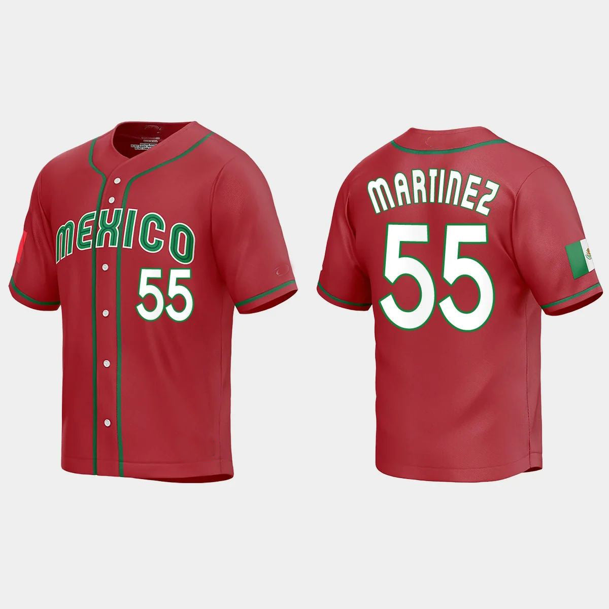 #55 ADRIAN MARTINEZ MEXICO BASEBALL 2023 WORLD BASEBALL CLASSIC REPLICA JERSEYC RED Stitches Baseball Jerseys