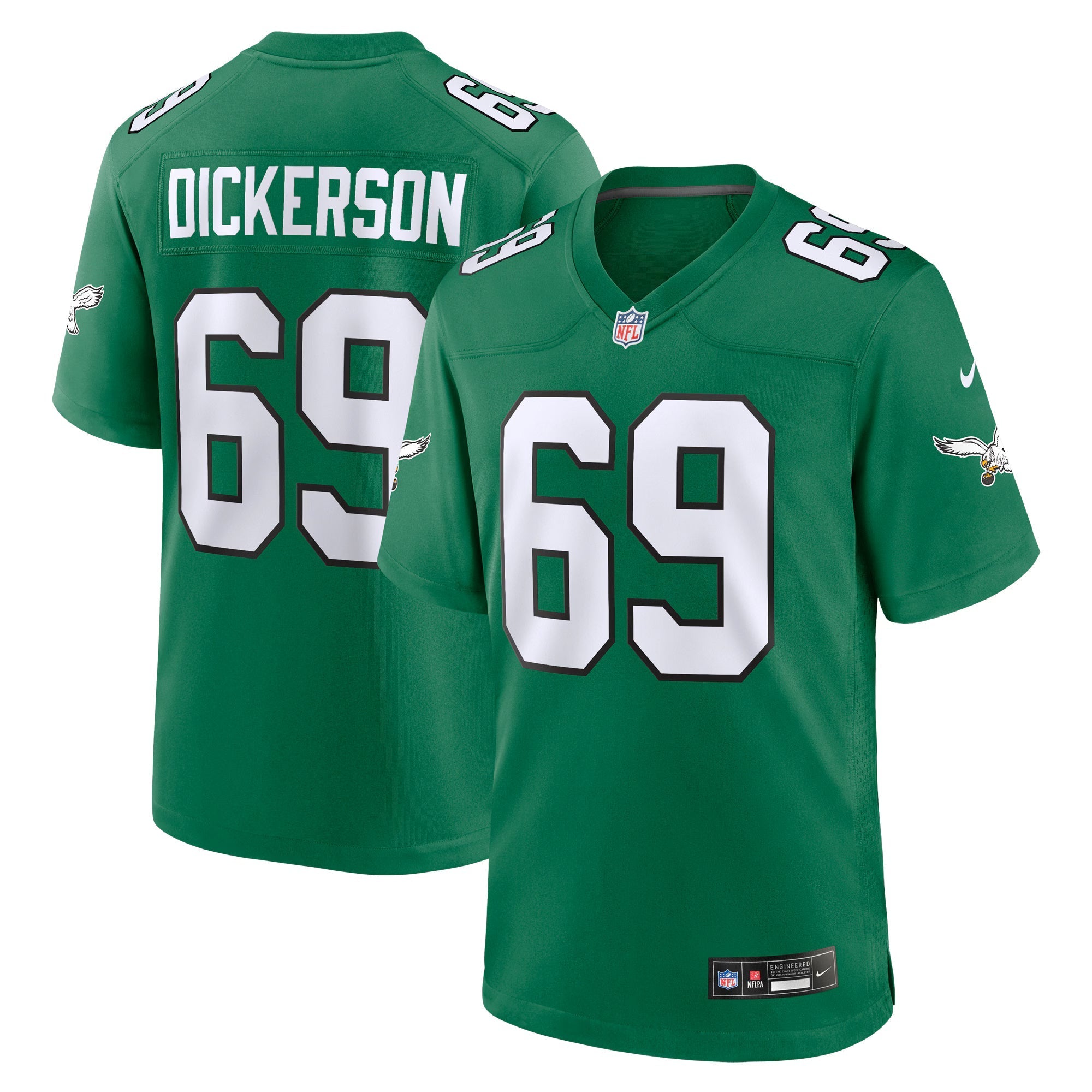 Philadelphia Eagles Landon Dickerson Kelly Green Alternate Game Jersey