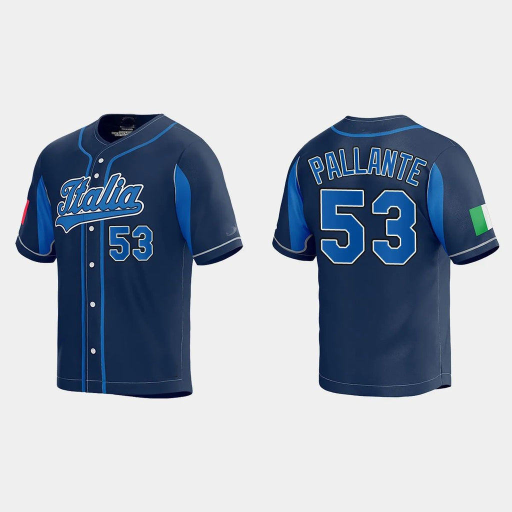 #53 ANDRE PALLANTE WORLD BASEBALL CLASSIC 2023 WORLD BASEBALL CLASSIC JERSEYC NAVY Stitches Baseball Jerseys