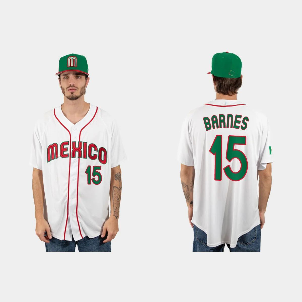 #15 AUSTIN BARNES MEXICO BASEBALL 2023 WORLD BASEBALL CLASSIC JERSEYC WHITE Stitches Baseball Jerseys
