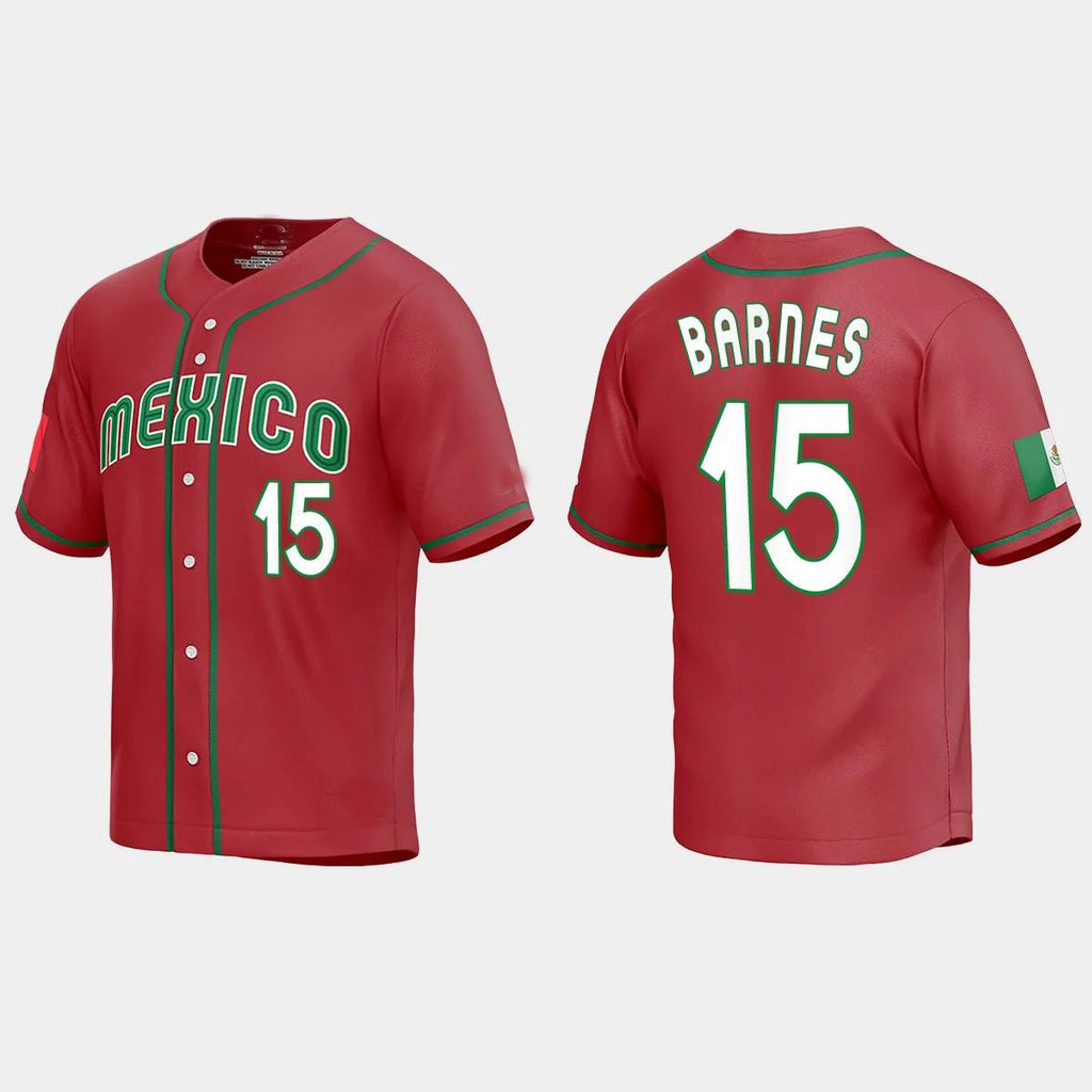 #15 AUSTIN BARNES MEXICO BASEBALL 2023 WORLD BASEBALL CLASSIC REPLICA JERSEYC RED Stitches Baseball Jerseys