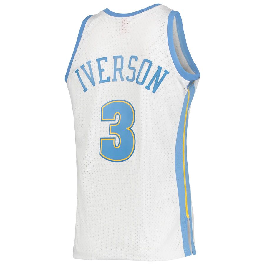 D.Nuggets #3 Allen Iverson 2006-07 Hardwood Classics Swingman Jersey White Stitched American Basketball Jersey