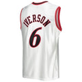 E.Conference #6 Allen Iverson Hardwood Classics 2002 All-Star Game Authentic Jersey White Stitched American Basketball Jersey
