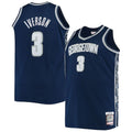 G.Hoyas #3 Allen Iverson Big & Tall 1995-96 Replica Player Jersey Navy Stitched American College Jerseys