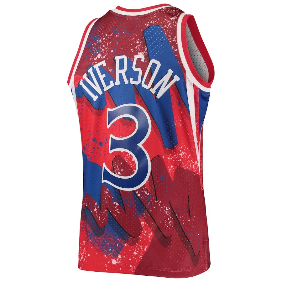 PH.76ers #3 Allen Iverson Hardwood Classics 1996-97 Hyper Hoops Swingman Jersey Red Stitched American Basketball Jersey