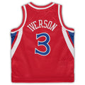 PH.76ers #3 Allen Iverson Infant 1996-97 Hardwood Classics Retired Player Jersey Red Stitched American Basketball Jersey