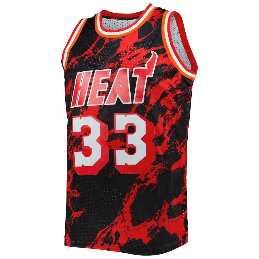 M.Heat #33 Alonzo Mourning 1996-97 Hardwood Classics Marble Swingman Jersey Black Stitched American Basketball Jersey