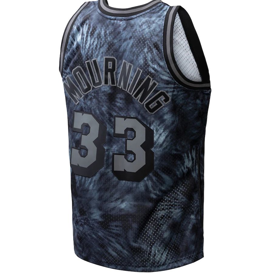 M.Heat #33 Alonzo Mourning Unisex Hardwood Classics 1996-97 Tie-Dye Swingman Jersey Black Stitched American Basketball Jersey