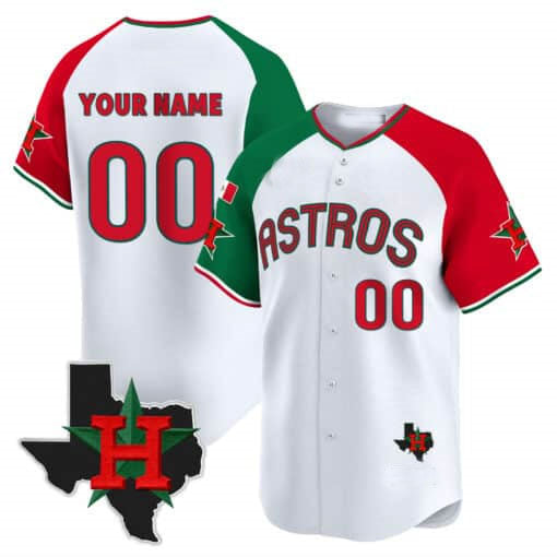 Custom Houston Astros Mexico Texas Patch Vapor Premier Limited V3 WhiteAll Stitched Baseball Jersey