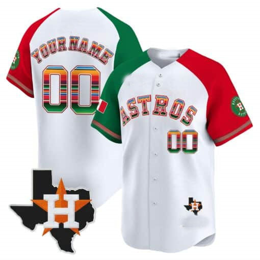 Custom Houston Astros Mexico Texas Patch Vapor Premier Limited WhiteAll Stitched Baseball Jersey