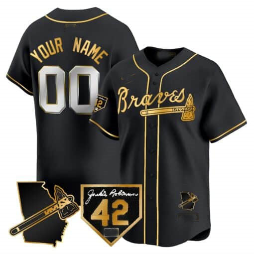 Custom Atlanta Braves 2024 Robinson & Georgia Patch Vapor Premier Limited All Stitched Baseball Jersey