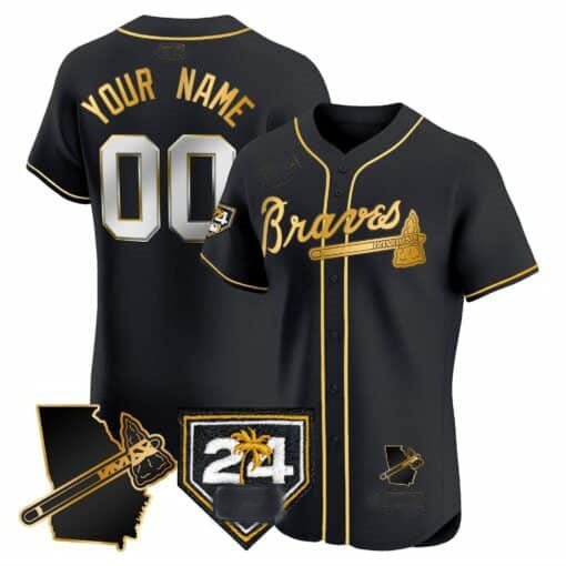 Custom Atlanta Braves 2024 Spring Training & Georgia Patch Vapor Premier Elite All Stitched Baseball Jersey
