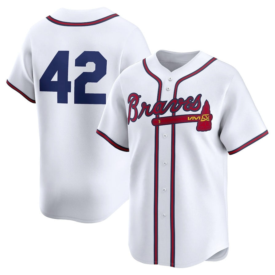 Atlanta Braves 2024 #42 Jackie Robinson Day Home Limited Jersey C White Stitches Baseball Jerseys