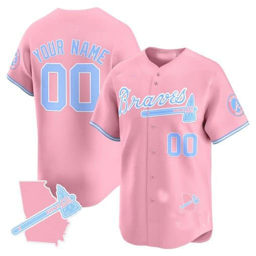 Custom Atlanta Braves Bubblegum Pink Vapor Premier Limited C All Stitched Baseball Jersey