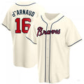 Atlanta Braves #16 Travis dArnaud Cream Alternate Jersey Stitches Baseball Jerseys