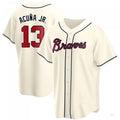 Atlanta Braves #13 Ronald Acuna Jr. Cream Alternate Jersey Stitches Baseball Jerseys