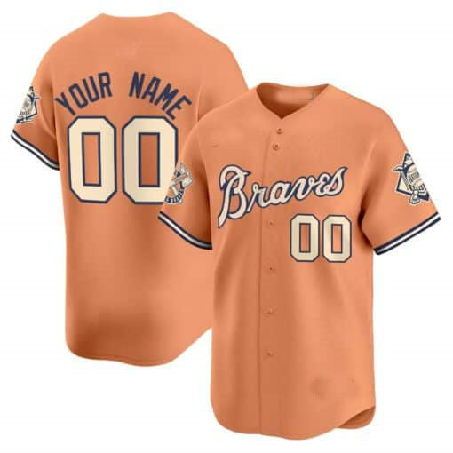 Custom Atlanta Braves Peaches n Cream Vapor Premier Limited C All Stitched Baseball Jersey