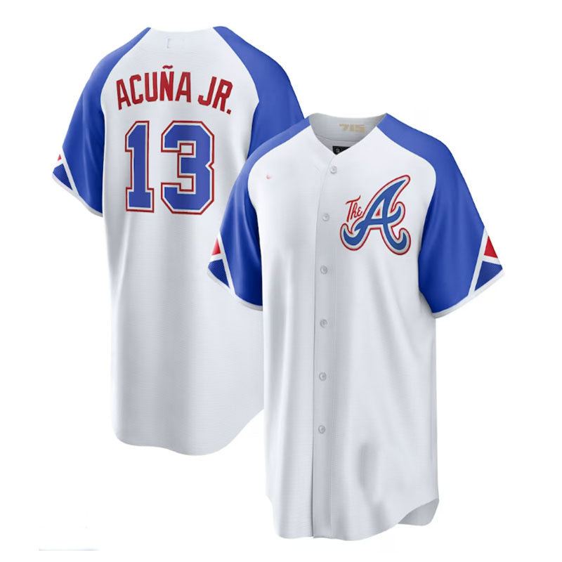Atlanta Braves #13 Ronald Acua Jr. White 2023 City Connect Authentic Player Jersey Stitches Baseball Jerseys