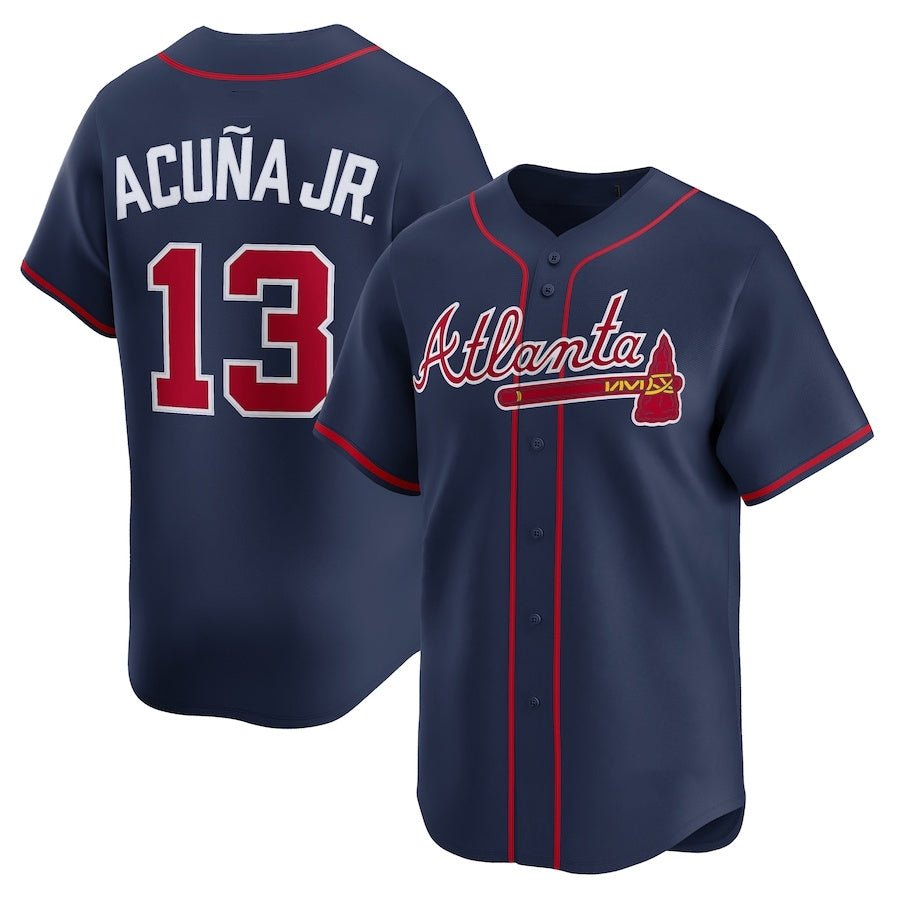 Atlanta Braves #13 Ronald Acua Jr. Alternate Limited Jersey - Navy Baseball Jerseys