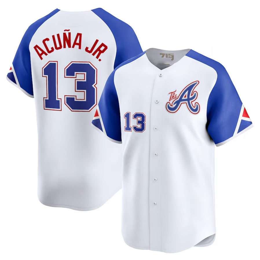 Atlanta Braves #13 Ronald Acua Jr. City Connect Limited Jersey - White Baseball Jerseys