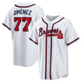 Atlanta Braves #77 Joe Jimnez Home Replica Player Jersey - White Baseball Jerseys