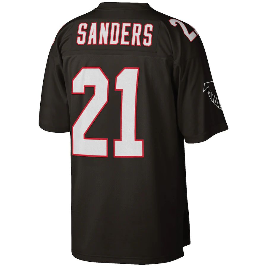 A.Falcons #21 Deion Sanders Black Big & Tall 1992 Retired Player Replica Jersey Stitched American Football Jerseys
