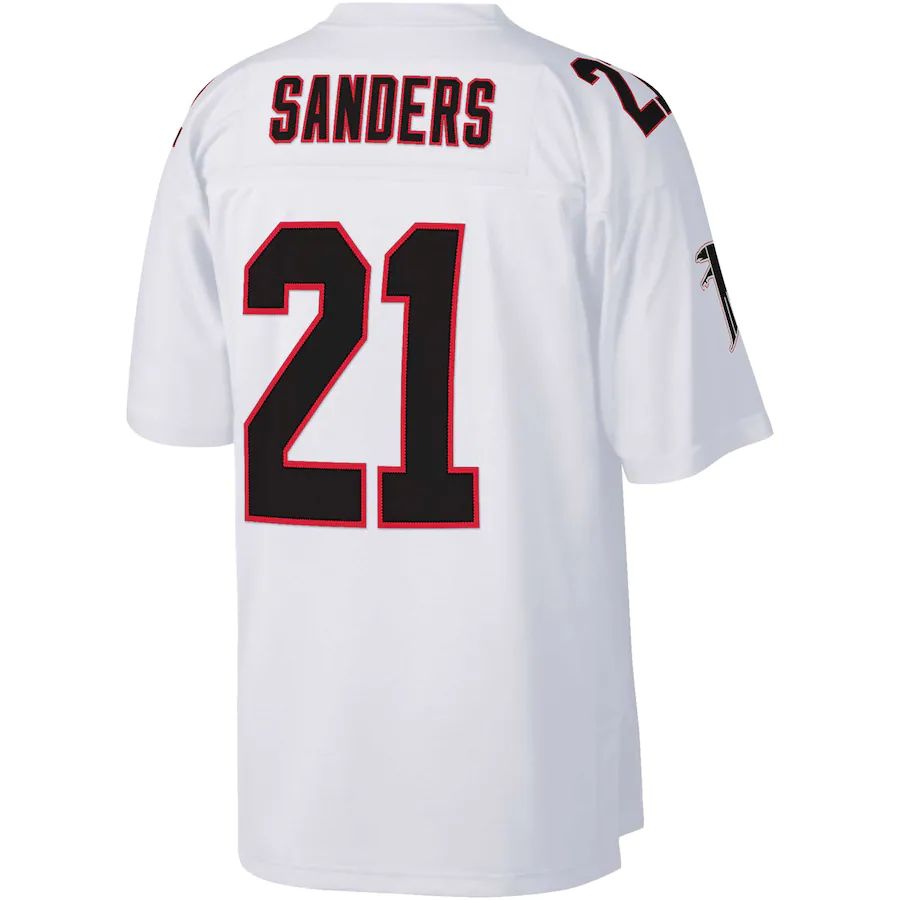 A.Falcons #21 Deion Sanders White Big & Tall 1992 Retired Player Replica Jersey Stitched American Football Jerseys