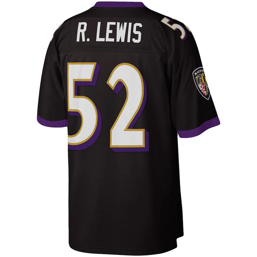 B.Ravens #52 Ray Lewis Black Legacy Replica Jersey Stitched American Football Jerseys
