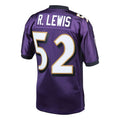 B.Ravens #52 Ray Lewis Purple 2000 Authentic Throwback Retired Player Jersey Stitched American Football Jerseys