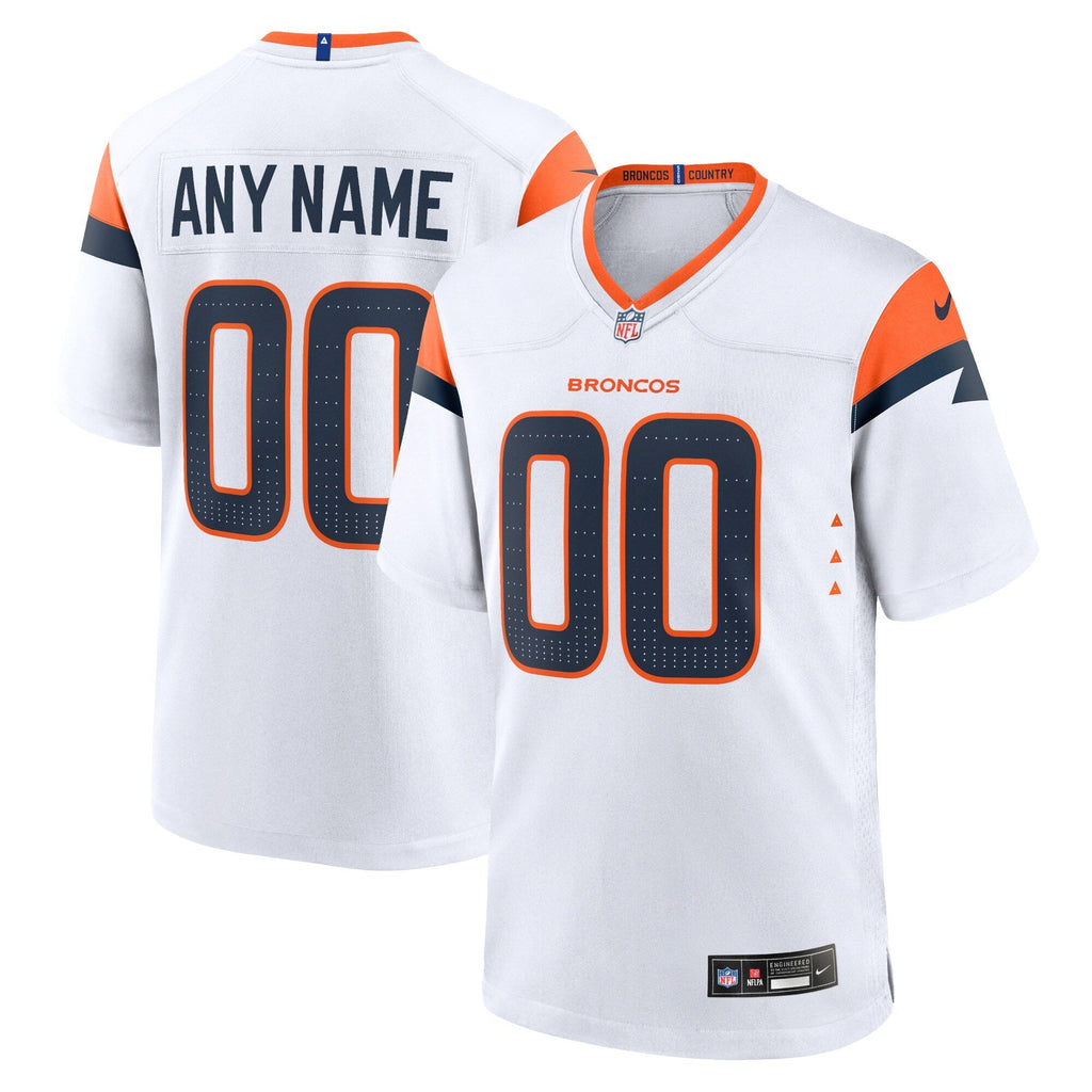 Denver Broncos White Mile High Collection Custom Game Jersey