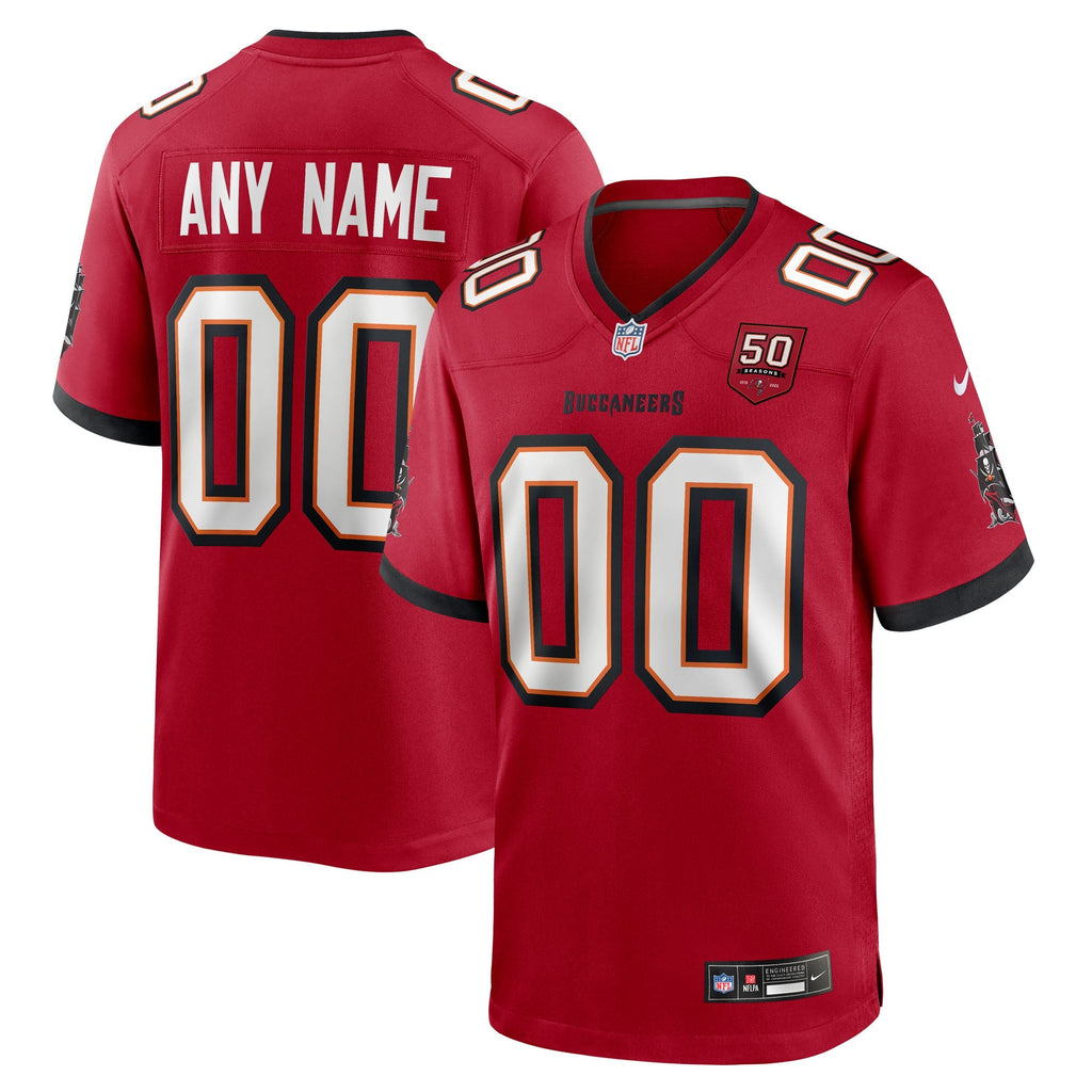 Tampa Bay Buccaneers Red 50th Season Custom Game Jersey