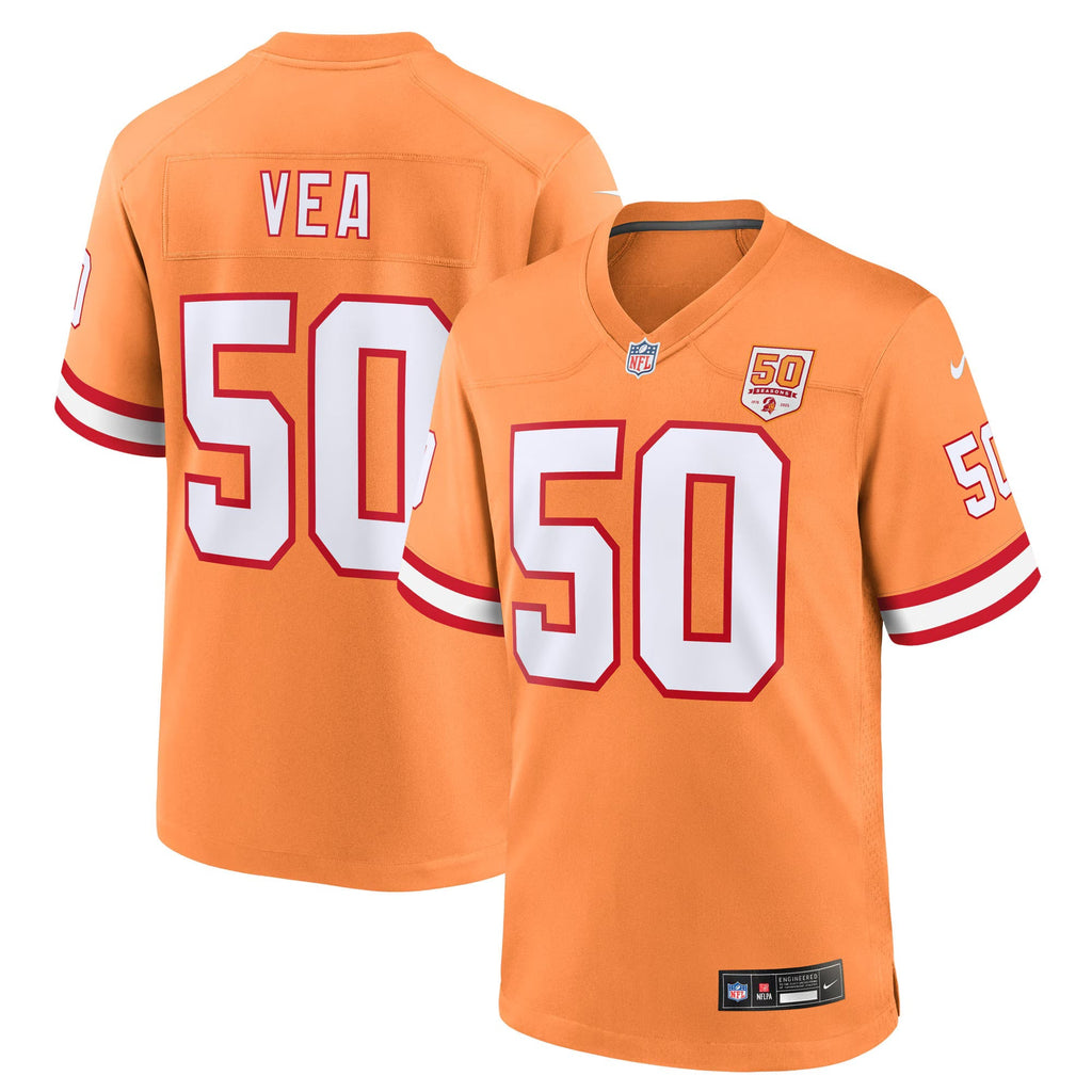 Tampa Bay Buccaneers Vita Vea Creamsicle 50th Season Game Jersey