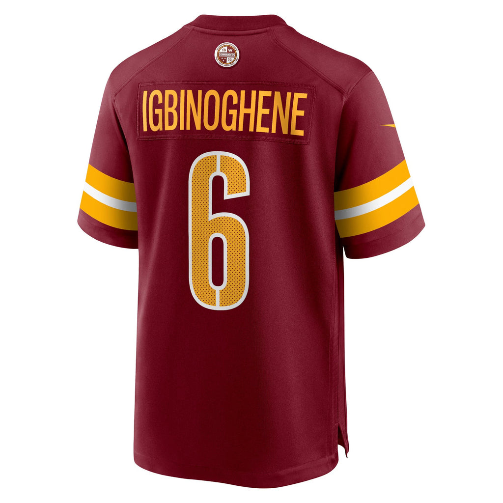 Washington Commanders Noah Igbinoghene Burgundy Team Game Jersey