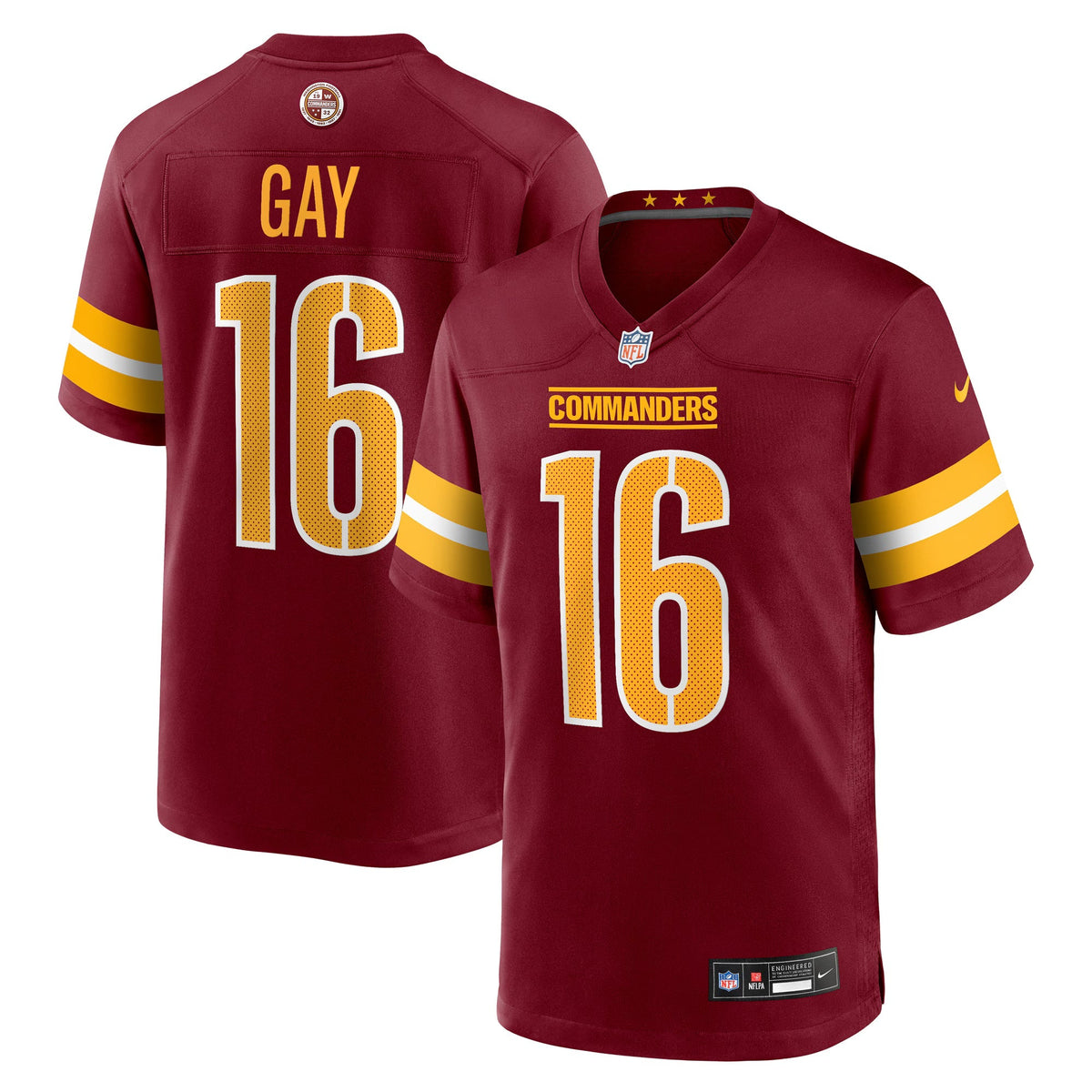 Washington Commanders Matt Gay Burgundy Team Game Jersey